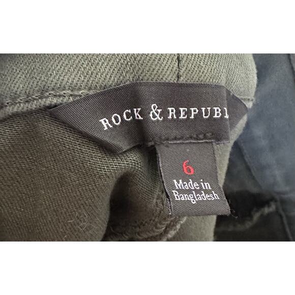 Rock & Republic Green Cargo Utility Mini Skirt Size 6 Womens Cotton Stretch - Picture 5 of 6